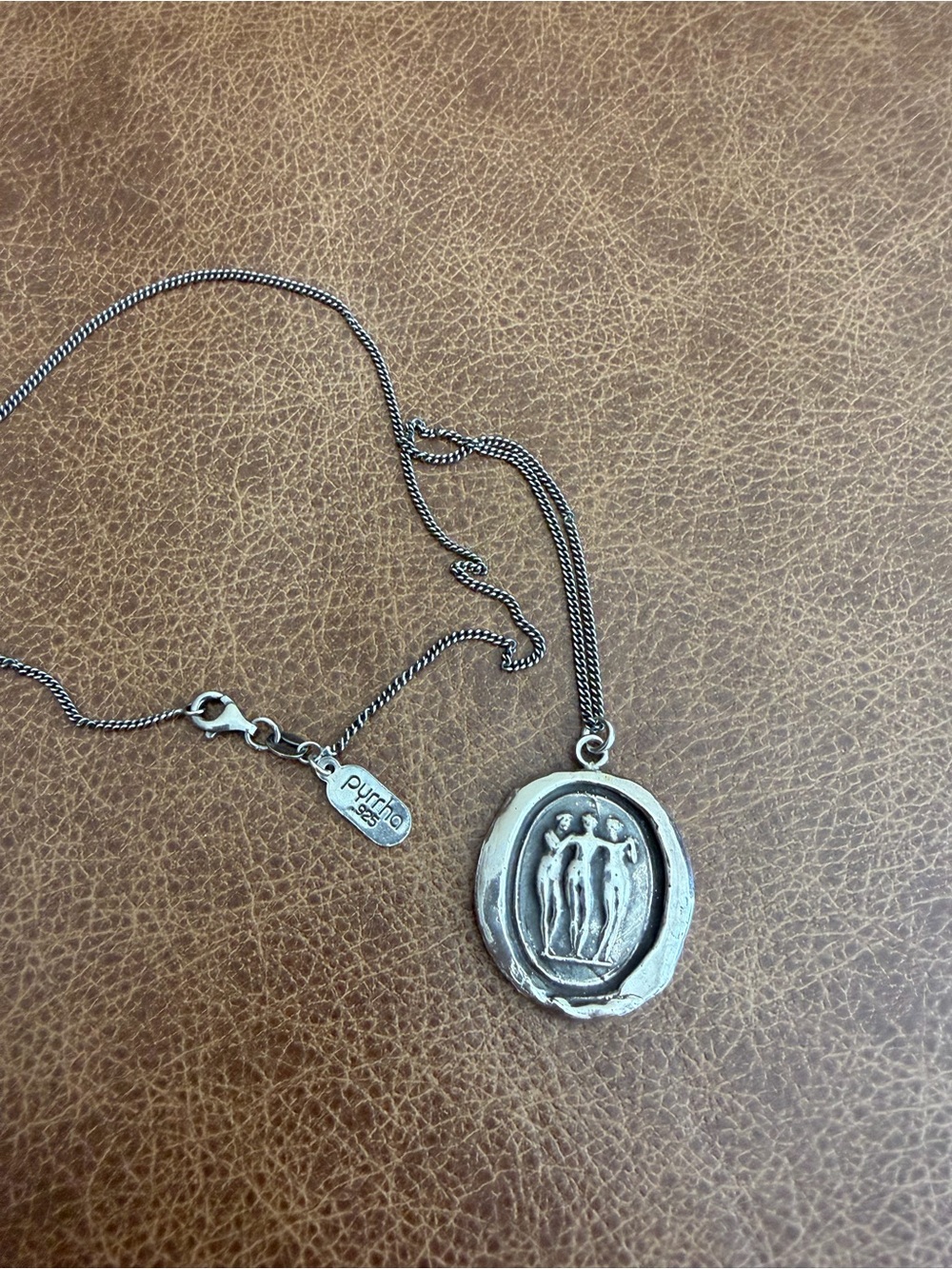 Pyrrha Three Graces Sterling Silver  Pendant Necklace